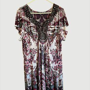 Apt 9 Purple Black Beaded Dress | Crochet Medallion